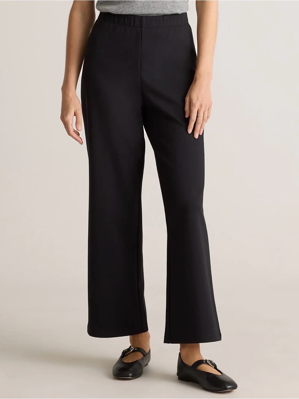 Quince Organic Cotton Double Knit Wide Leg Pants